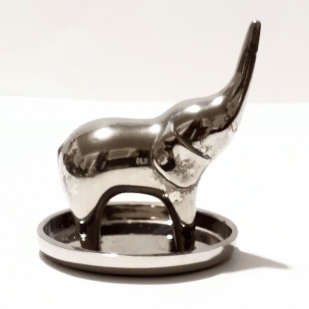 Red Envelope Silver Plated Baby Elephant Ring Holder